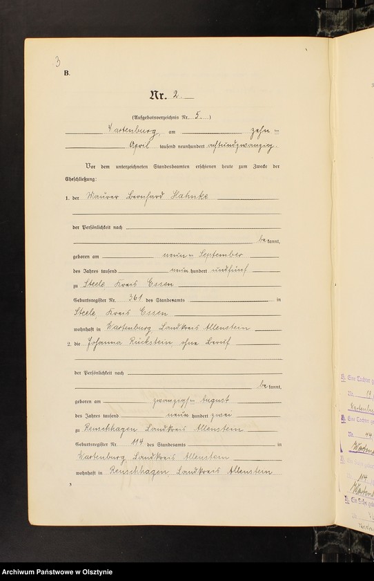 image.from.unit.number "Heirats-Haupt-Register Nr 1 - 25"