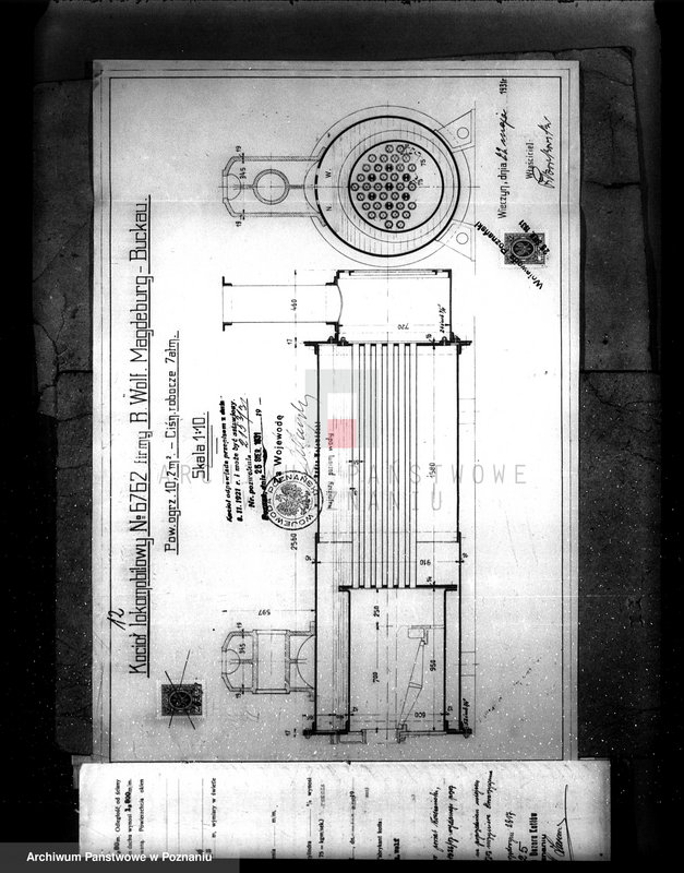 Obraz 17 z jednostki "Mleczarnia w Wieczynie pow. jarociński własność Fr. Borkowski nr fabr kotła 6762, nr woj. kotła 1925"