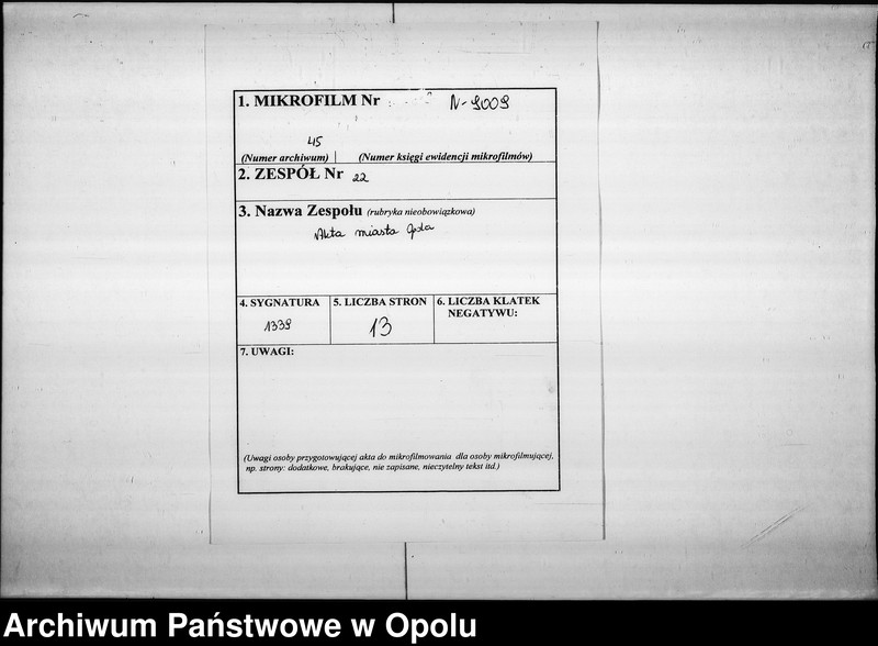 Obraz 2 z jednostki "Acta des Magistrats zu Oppeln betreffend die verlangte Zurückverlegung der Landwehr - Inspection von Neisse nach Oppeln und Ausmittelung der Quartiere für dieselbe Vol. I 1817"