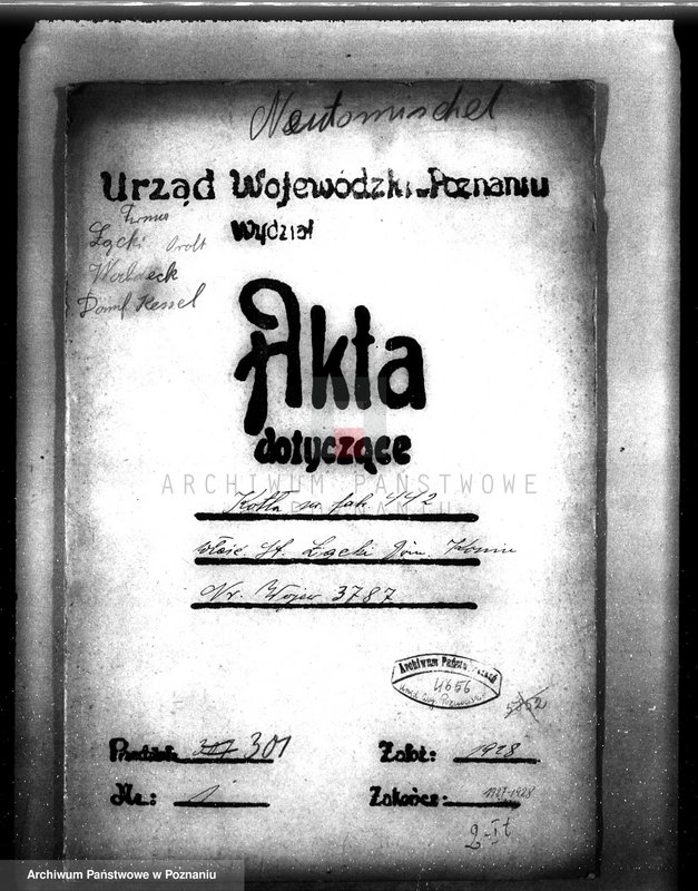 Obraz 4 z jednostki "Dominium Konin hr St. Łęcki, warsztaty reparacyjne - pow. Nowy Tomyśl nr woj. kotła 3787"