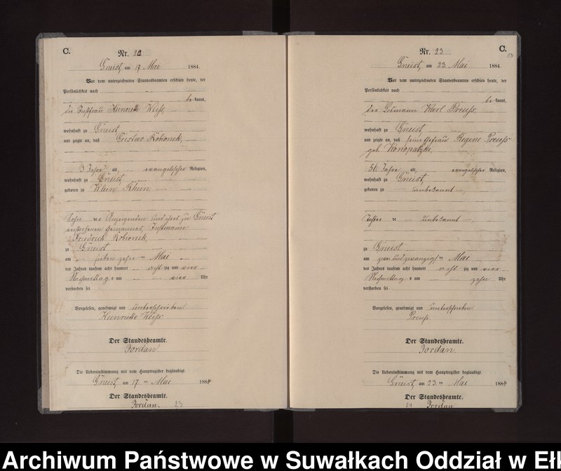 image.from.unit.number "Sterbe-Neben-Register des Königlichen Preussischen Standes-Amtes Gneist Kreis Loetzen"