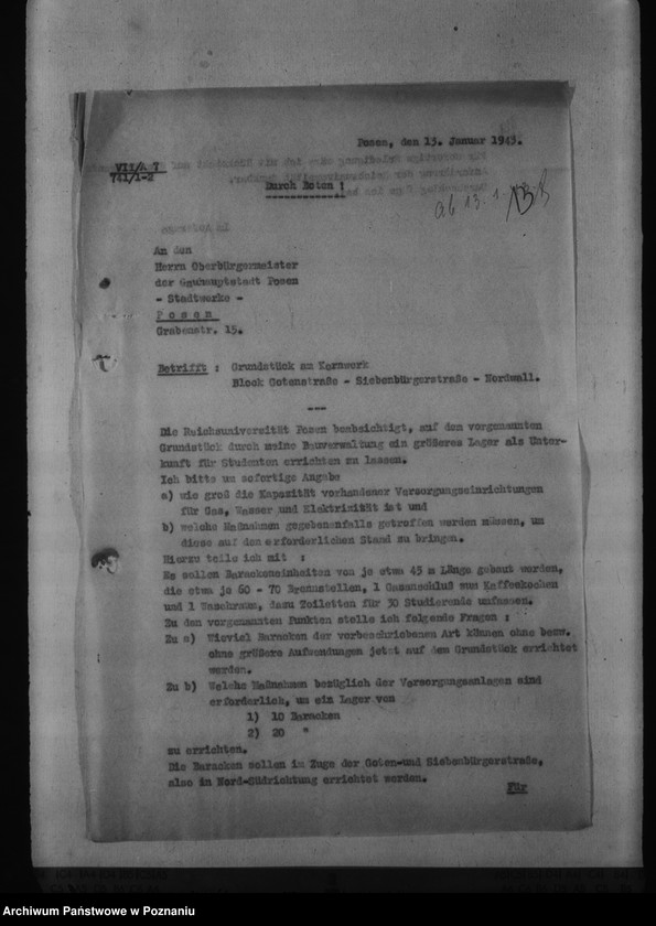 Obraz 16 z jednostki "Baupläne der Universitätsstadt Kornwerk - Posen"