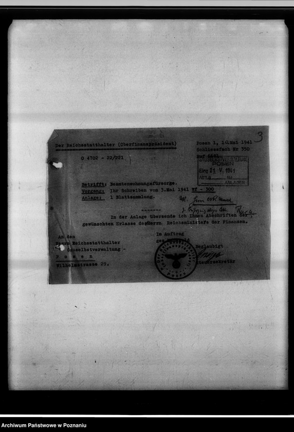 Obraz 7 z jednostki "Wohnungsbau für die Bediensteten der gauselbstverwaltung [Erlasse usw.]."