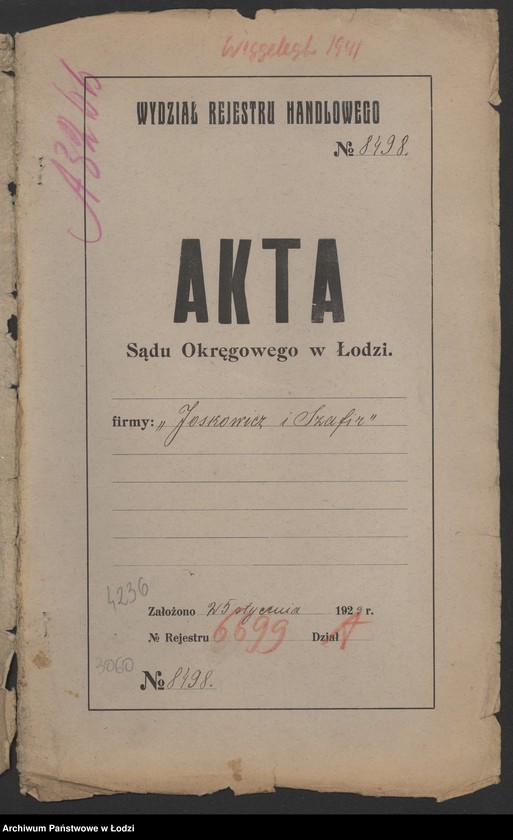 Obraz 2 z jednostki "Joskowicz i Szafir- fabrykacja i sprzedaz towarów wełnianych"