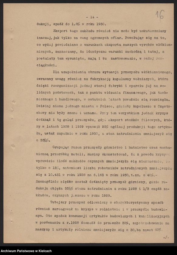 image.from.unit.number "[Stan przemysłu w okręgu częstochowskim Referat Towarzystwa Przemysłowców Okręgu Częstochowskiego z dn. 2.II.1931 r.]"