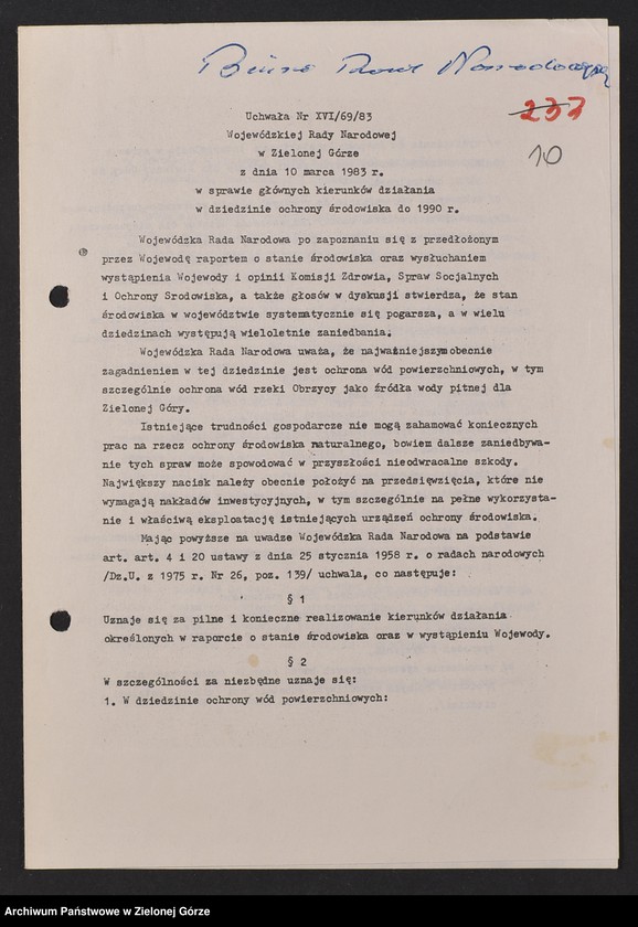 image.from.unit.number "Protokóły z posiedzeń Komisji Zdrowia, Spraw Socjalnych i Ochrony Środowiska Wojewódzkiej Rady Narodowej w Zielonej Górze"