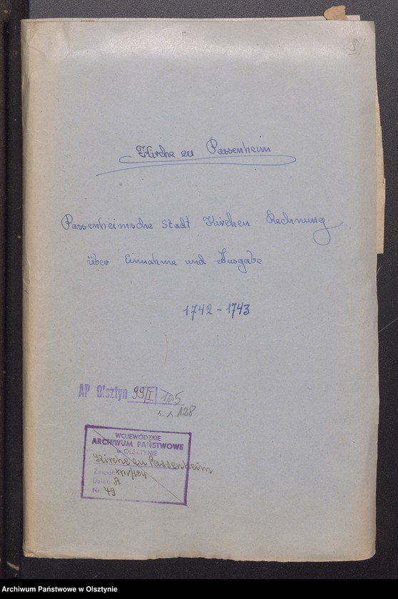 image.from.unit.number "Passenheimsche Stadt Kirchen Rechnung über Einnahme und Ausgabe"