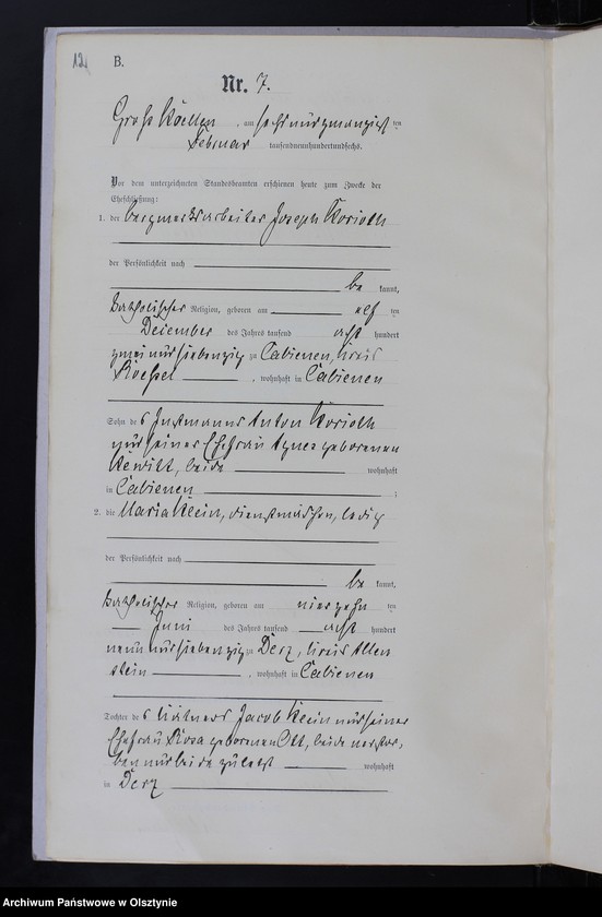 Obraz 14 z jednostki "Heirats-Neben-Register Nr 1 - 24"
