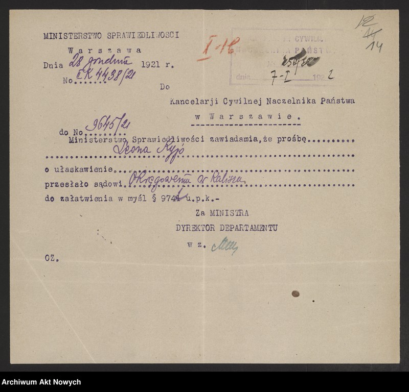 image.from.unit.number "Ułaskawienia z b. Kongresówki - nieuwzględnione, dotyczące zabójstw, napadów zbrojnych, rabunkowych, pokątnego gorzelnictwa, gwałtu, deprawacji, wymuszeń, łapownictwa, wyroków: o kradzieże dokonane min. przez Rosjan b. żołnierzy armii Wrangla, o przemyt przez granicę pruską, a także o zdradę i wstąpienie do armii bolszewickiej"