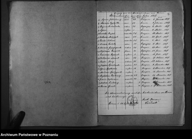 image.from.unit.number "Duplikat der Geburtsregister, Heiratsurkunde u. Gestorbenen"