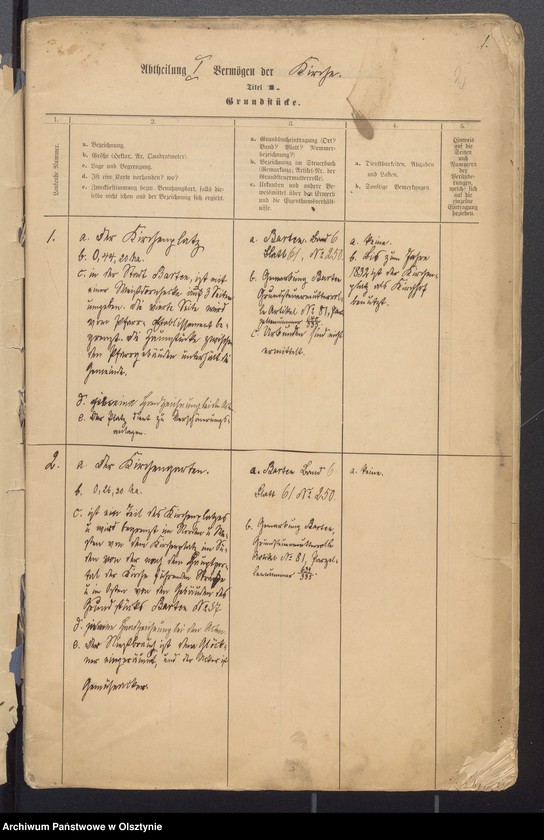 image.from.unit "Lagerbuch für die ewangelische Kirchengemeinde Barten /informacje od 1625 roku/"