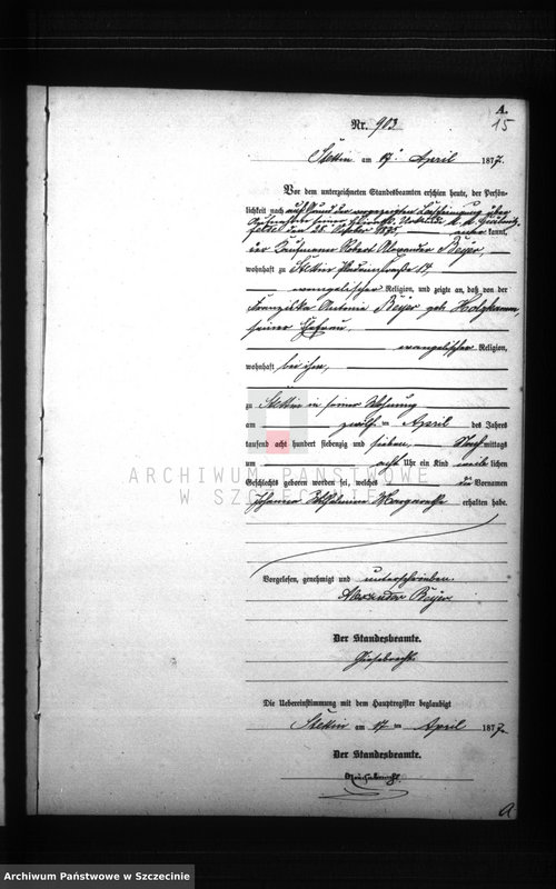 Obraz 18 z jednostki "Geburts-Register (Neben-Register) Band III"