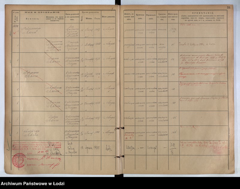 Obraz 15 z jednostki "[Księga ludności stałej m. Łodzi guberni piotrkowskiej nr domu 1330-1341]"