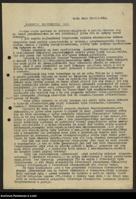 Obraz 5 z jednostki "Związek Samopomocy Chłopskiej - sprawozdania [wydziałów, instruktorów, referatów i Prezydium] Zarządu Wojewódzkiego"