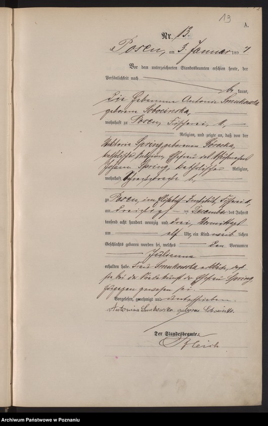 Obraz 16 z jednostki "Księga urodzeń t. I"