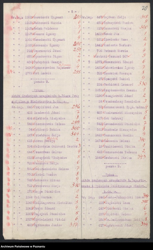 Obraz 16 z jednostki "[Spisy urzędników Ministerstwa byłej dzielnicy pruskiej]"