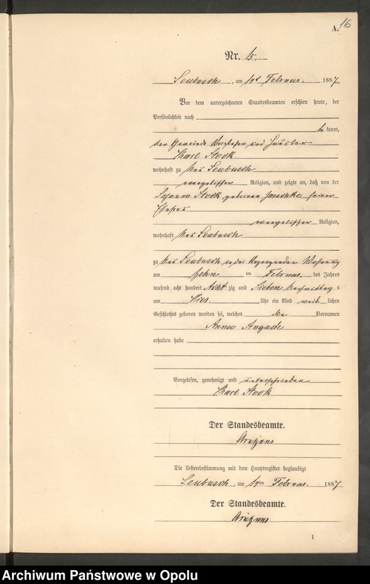 image.from.unit.number "Geburts-Neben-Register Standes-Amt Leubusch 1887"