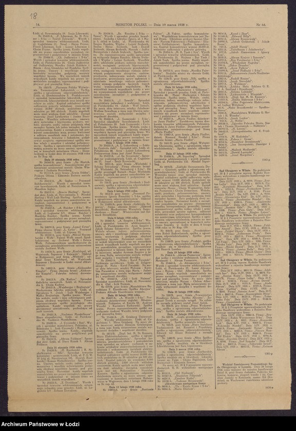 Obraz 20 z jednostki "Henryk Świrski, Szymon Windman, Icek Blas- kupno i sprzedaż przędzy"