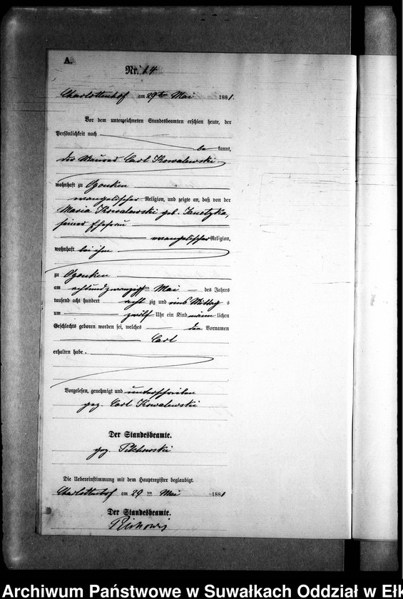 image.from.unit.number "Geburts-Neben-Register des Preussischen Standes-Amtes Gr. Strengeln Kreis Angerburg"