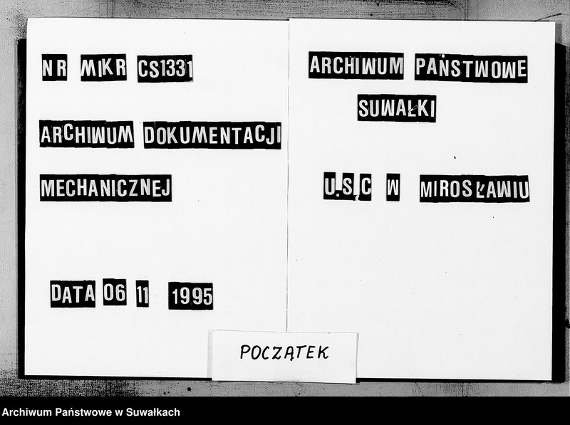 image.from.unit.number "Nastojaščaja Kniga Duplikat služaščaja dlja zapisyvanija aktov o rodivšichsja, brakosočetavšichsja i umeršich Miroslavskago Rimsko- Katoličeskago Prichoda na 1894 god Księga duplikat akt o urodzonych zaślubionych i zmarłych"