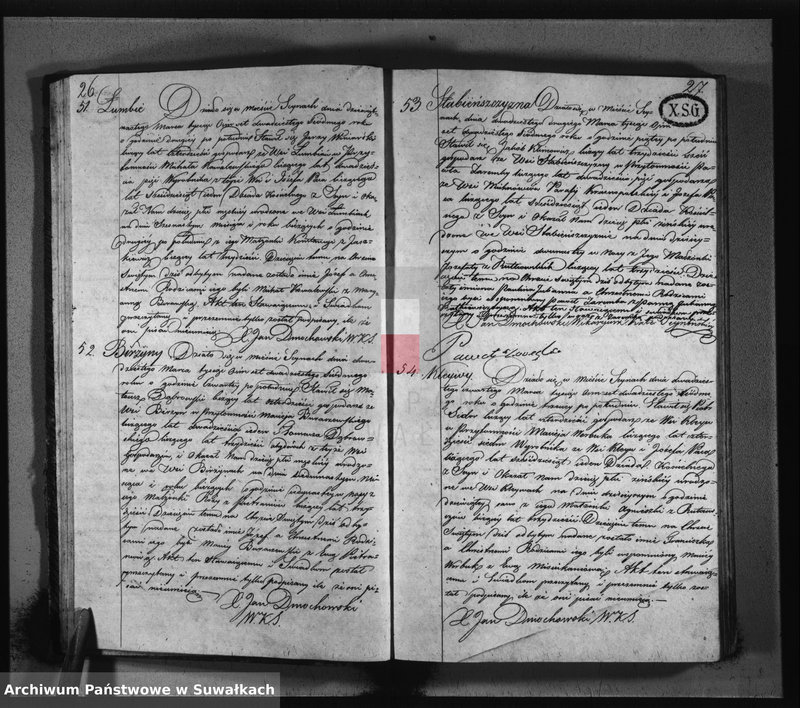 image.from.unit.number "Akta urodzonych, zaślubionych i umarłych parafij seyneńskiey z roku 1827."