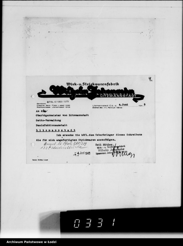 Obraz 8 z jednostki "[Odbiór wyrobów dzianych przez firmę W.Johansohn w Łodzi]"