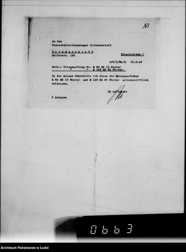 Obraz 14 z jednostki "4914 Kriegsauftrag R.149 SS-61 Winter Rein. von Pelzen HBA L