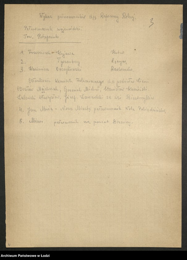 Obraz 4 z jednostki "Wykazy aktywu biorącego udział w reformie rolnej"