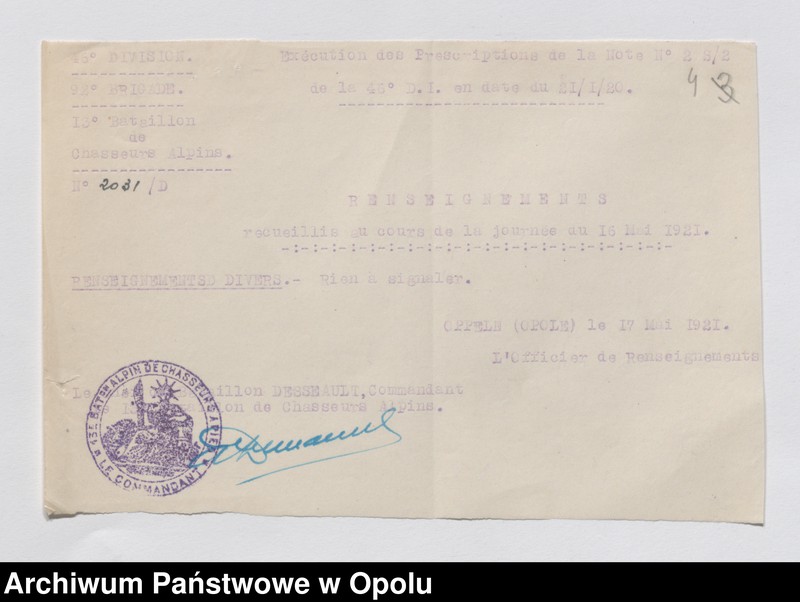 Obraz 6 z jednostki "/Korespondencja i zarządzenia dotyczące służby granicznej, wewnętrzno-administracyjnych kontroli ruchu ludności/ 31.01.- 23.05.1920"