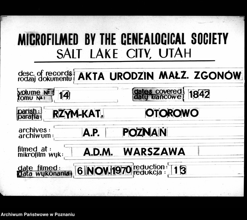 Obraz 20 z jednostki "Duplicat baptisatorum, copulatorum, mortuorum"