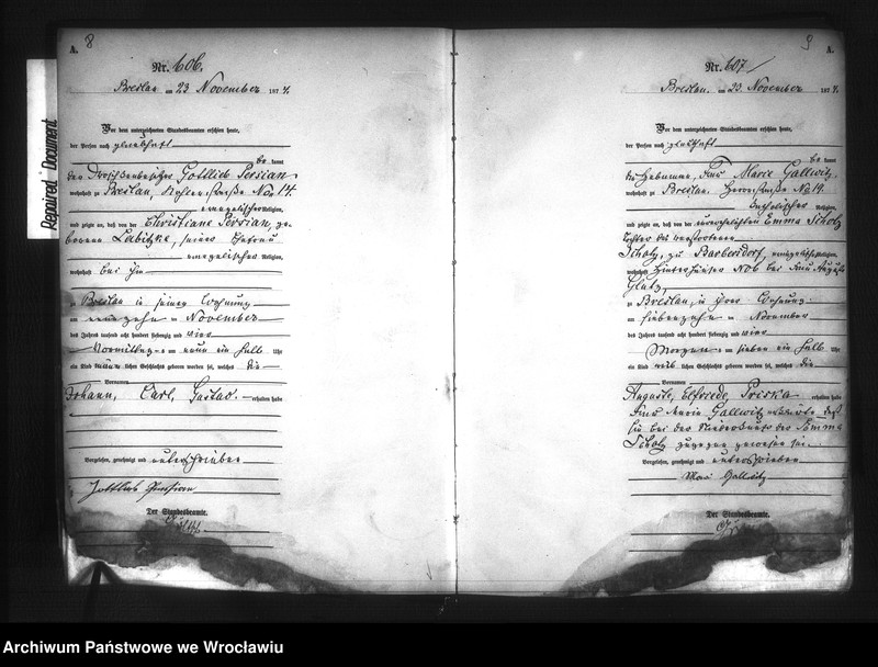 image.from.unit.number "Geburts-Haupt-Register Breslau I 1874 Band 2"