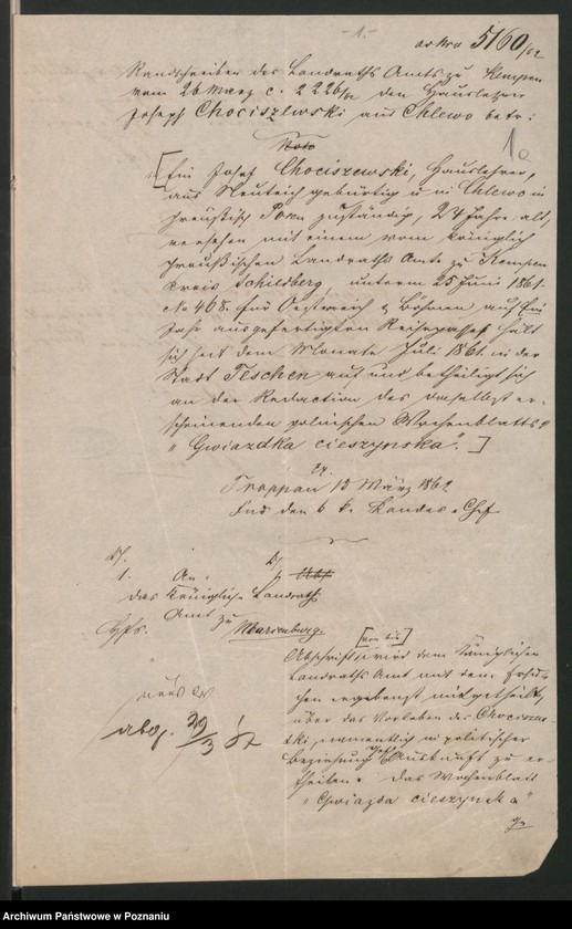 Obraz 5 z jednostki "A. betr. Hauslehrer Josef Chociszewski aus Neuteich /Redakteur des Przyjaciel Dzieci in Culm/"