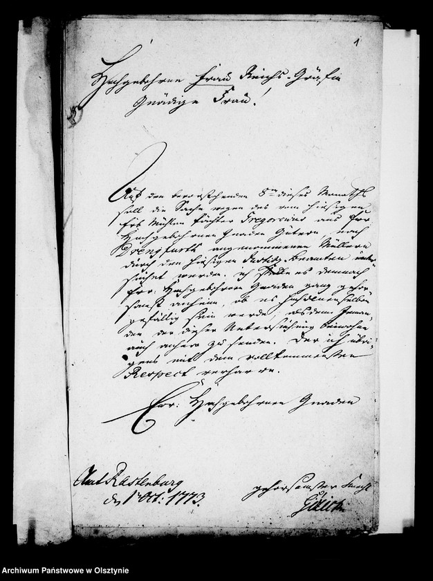 image.from.unit.number "Correspondence die Serwillensche Müle betr. /Surwile; kętrz./"