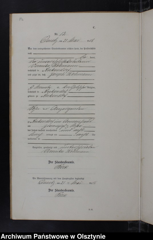 image.from.unit.number "Sterbe-Neben-Register Nr 1 - 23"