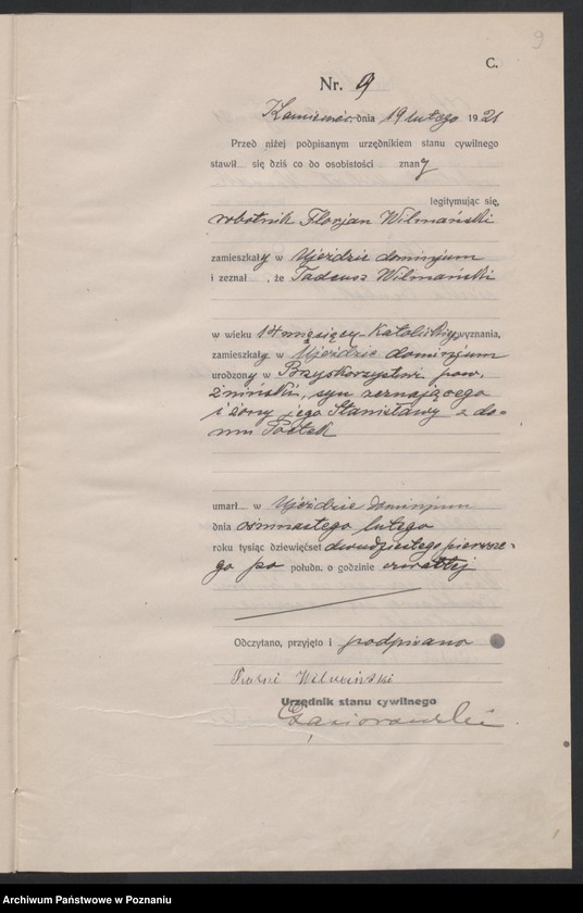 Obraz 11 z jednostki "Rejestr główny zgonów"