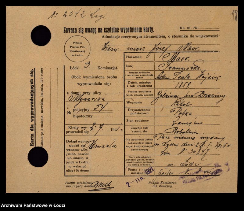 Obraz 20 z jednostki "[Spis ludności Łodzi] Marteńka - Marciniak"
