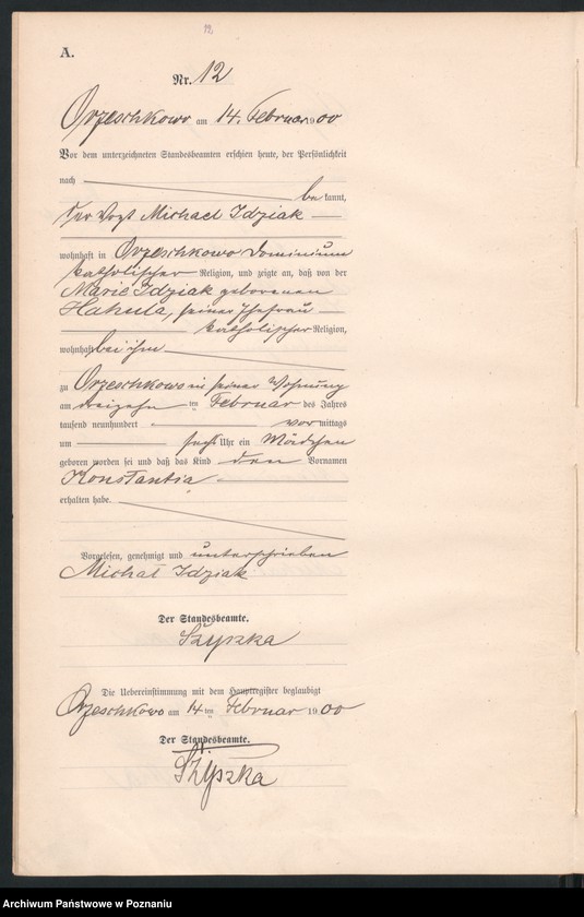 Obraz 15 z jednostki "Geburts-Neben-Register"