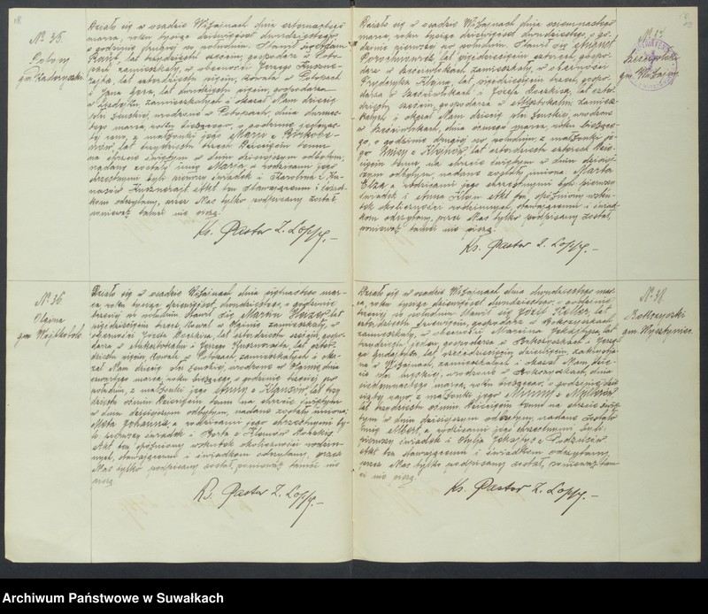Obraz 12 z jednostki "Duplikat aktów urodzenia, ślubu i zejścia parafii Ewangelicko-Augsburskiej w Wiżajnach za rok 1920."