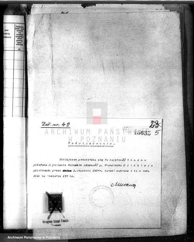 Obraz 18 z jednostki "Majątek Obudno powiatu żnińskiego wyłączenie z art.4/5 ustawy o wykonaniu reformy rolnej"