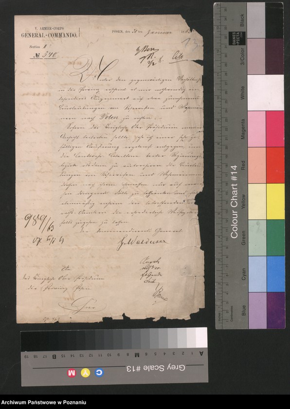 Obraz 4 z jednostki "Der Uebertritt polnischer und diesseitiger Untertanen auf preussisches und jenseitiges Gebiet während der polnischen Insurrektion und die dagegen getroffenen Massnahmen."