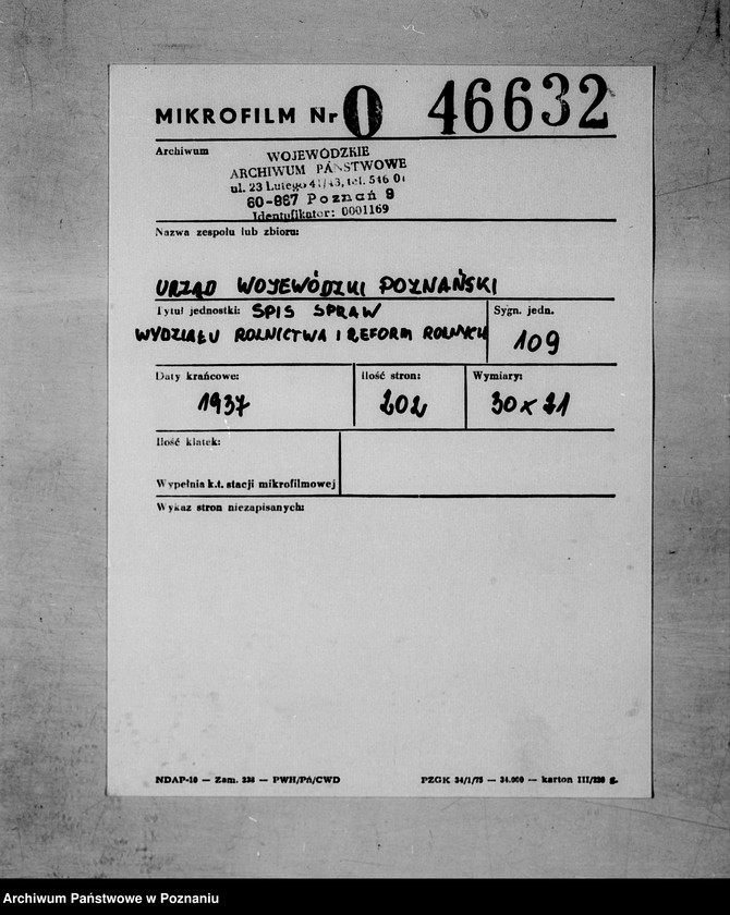 Obraz 3 z jednostki "Spisy spraw /Wydziału Rolnictwa i Reform Rolnych/"