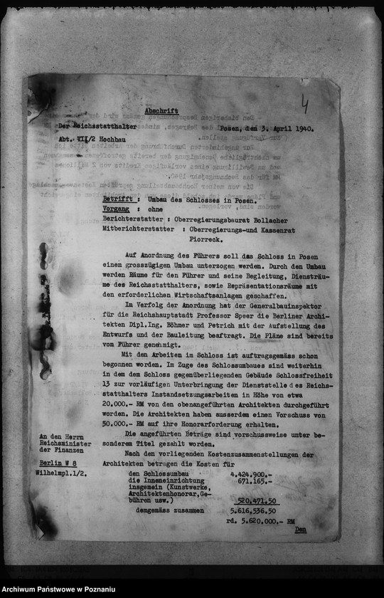 Obraz 8 z jednostki "Umbau des Schlosses Posen"