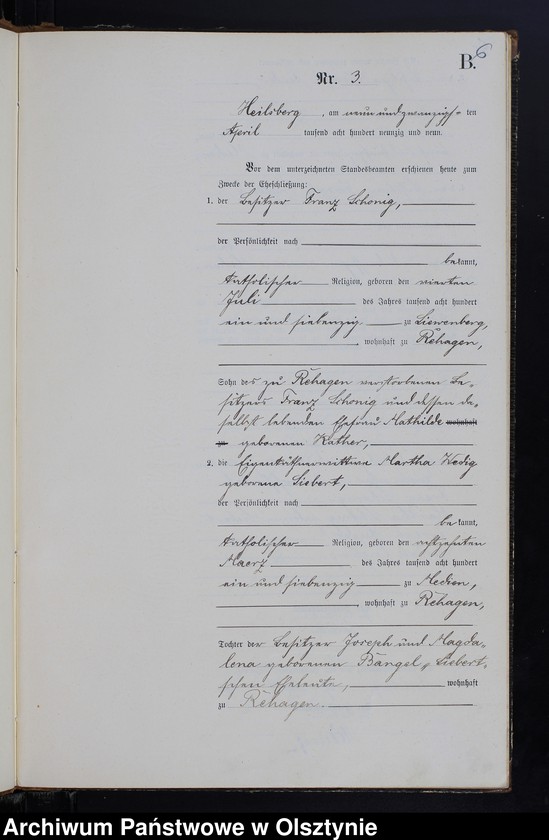 image.from.unit.number "Heiraths-Neben-Register Nr 1 - 19"