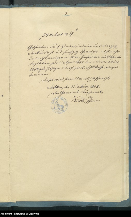 image.from.unit.number "Beläge der Kirchspiels Schulkasse Rechnung"