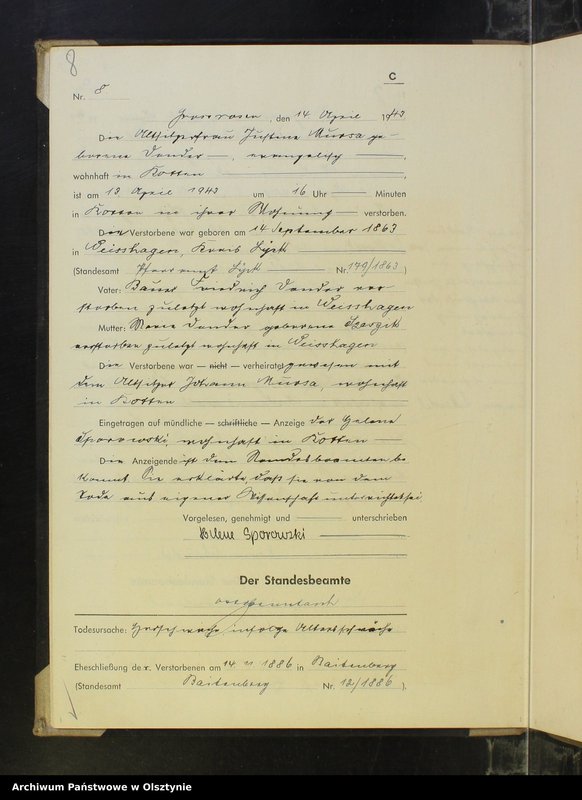 image.from.unit.number "Sterbebuch Nr 1 - 39,1 - 26 i 1"