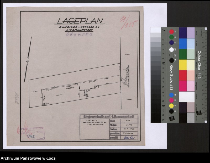 Obraz 1 z jednostki "Lageplan Danziger Strasse 81 Litzmannstadt"