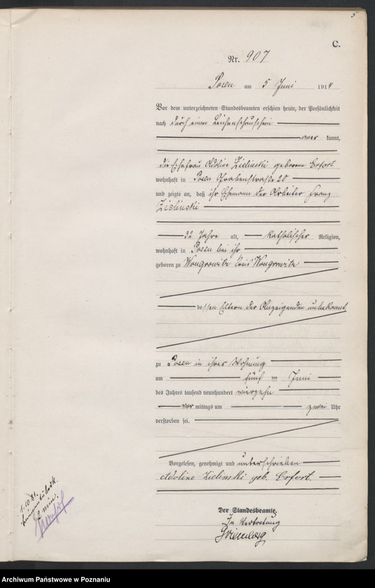 Obraz 6 z jednostki "Księga miejscowa zgonów tom III [Rejestr główny zgonów]"