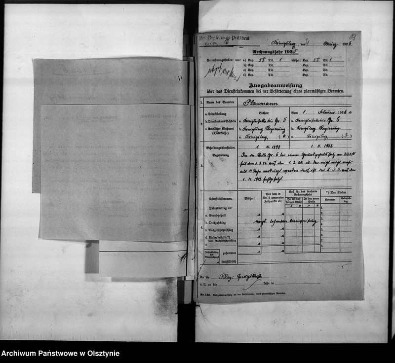 image.from.unit.number "Personal-Akten für den Kanzlei Sekrär Plaumann [Friedrich Karl]"