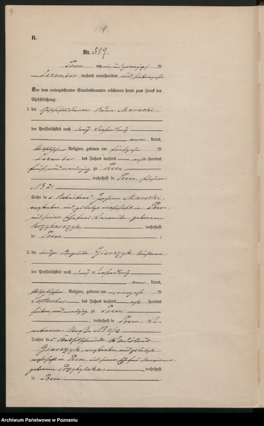 Obraz 9 z jednostki "Księga miejscowa małżeństw tom III [Rejestr główny małżeństw]"