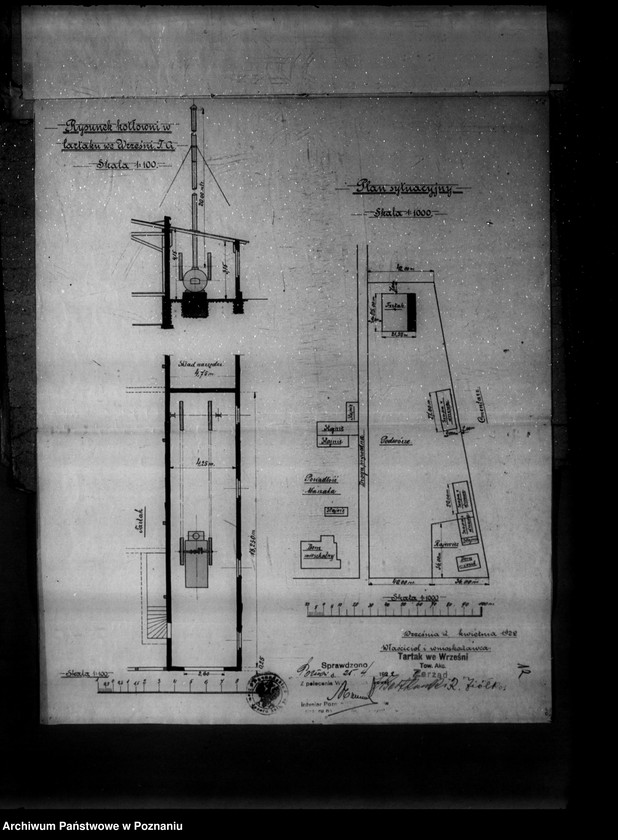 Obraz 17 z jednostki "1/ Tartak parowy we Wrześni- Towarzystwo Akcyjne Nr porządkowy kotła 11 /Młyn J. Hadyniaka w Tomicach powiat poznański"